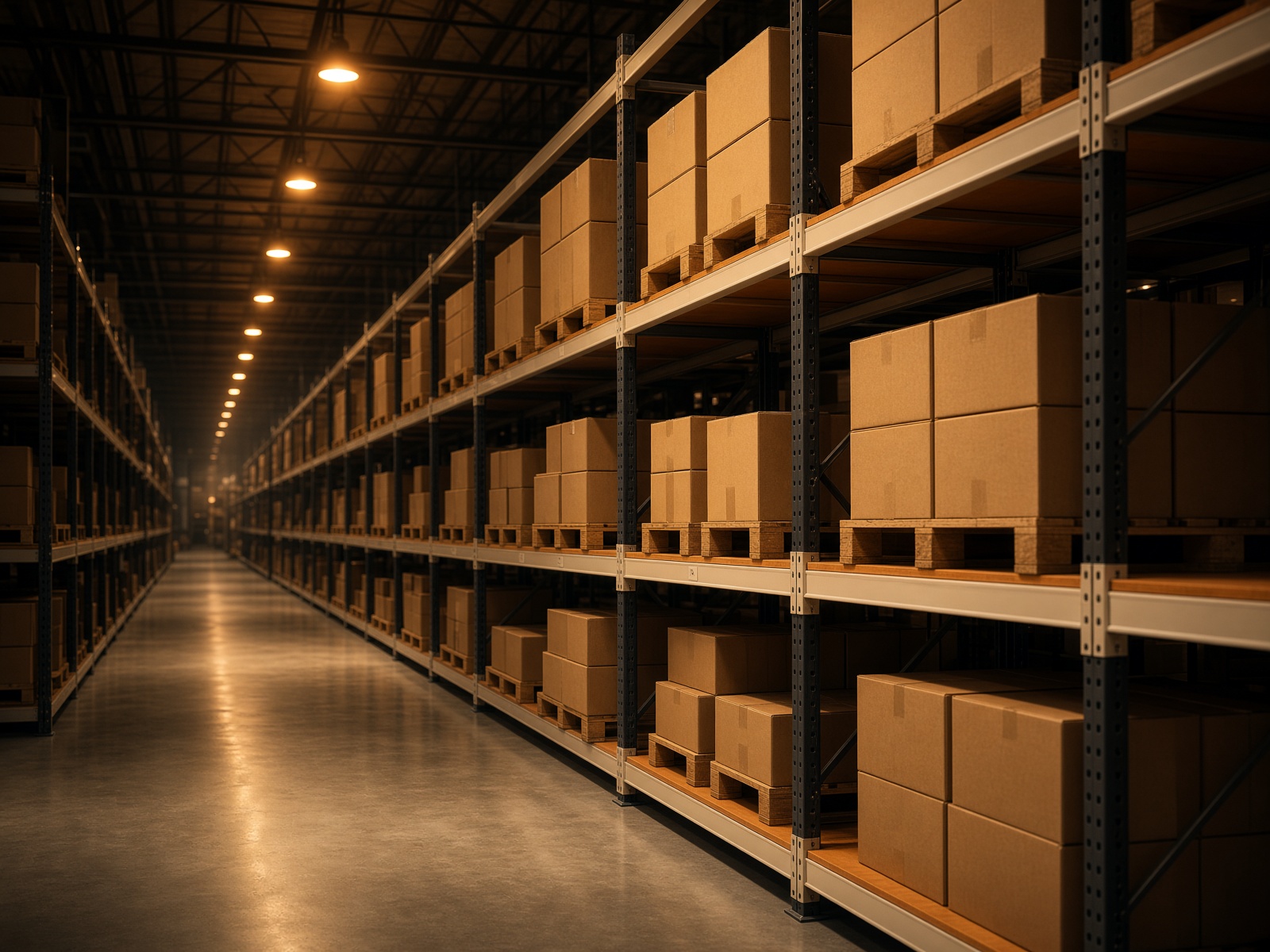 Fulfillment warehouse aisles